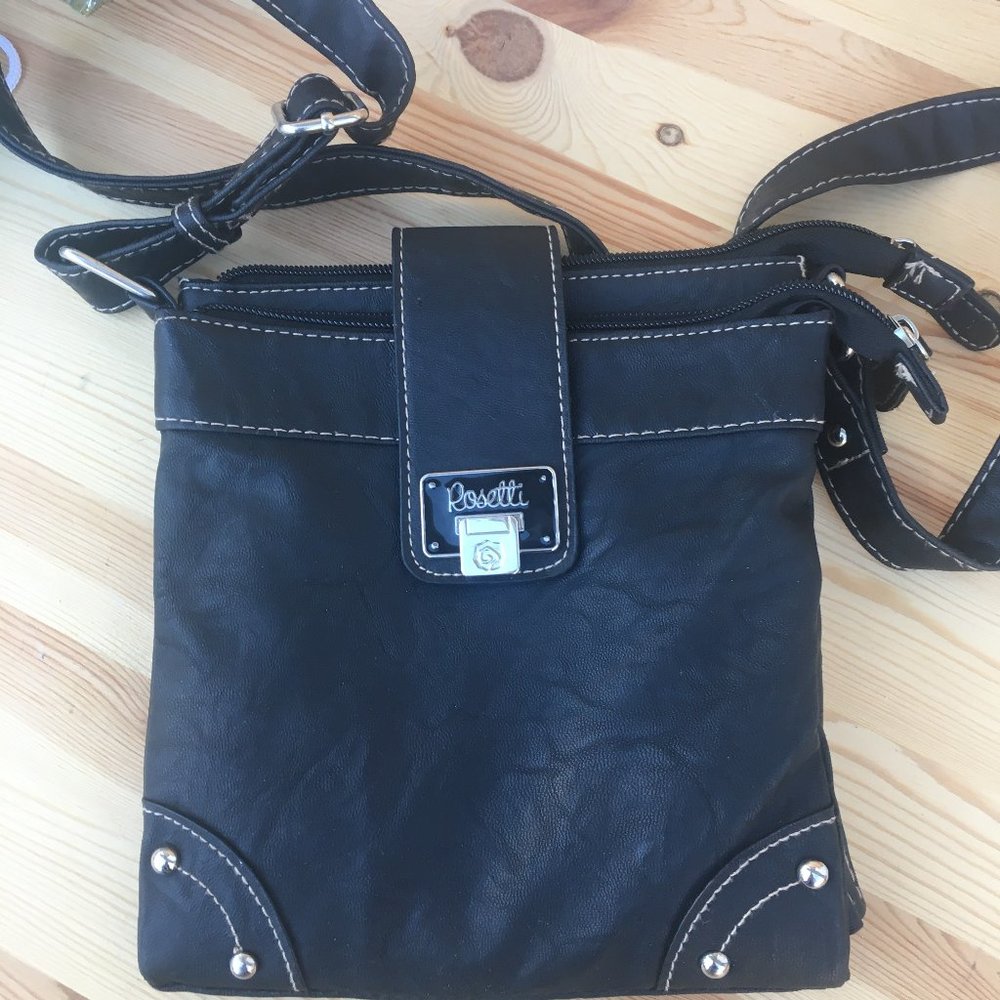 Rosetti Black Passport Purse Wallet Crossbody